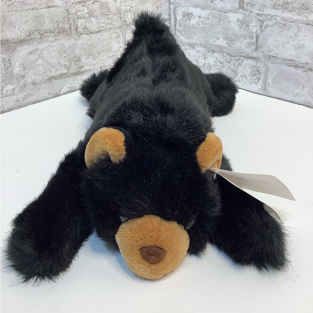 Vintage Plush Bear Black Purr-Fection By MJC Realistic Stuffed Animal 12” Rare